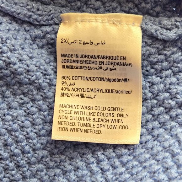 Charter Club Light Blue Round Neck Knit Pull-Over Sweater Plus Sz 2X - Picture 6 of 12